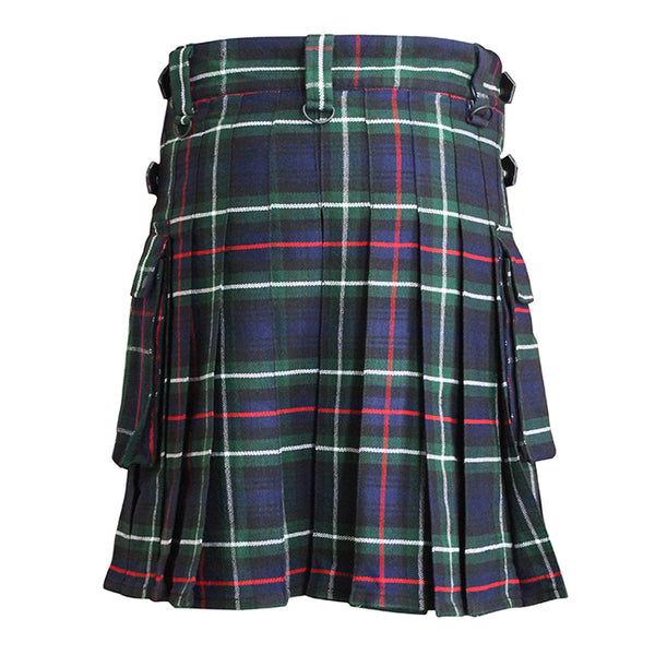 MacKenzie Tartan Contemporary Utility Kilt Heavy Weight 16oz With Leather Strap