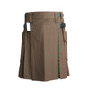 Hybrid Kilt Brown With Tartan