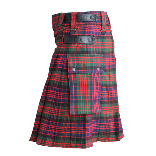 MacDonald Tartan Contemporary Utility Kilt Heavy Weight 16oz With Leather Strap