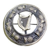 Scottish Plaid Brooch Antique Finish Irish Harp