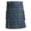 Black Watch Tartan Contemporary Utility Kilt Heavy Weight 16oz With Buckle Strap