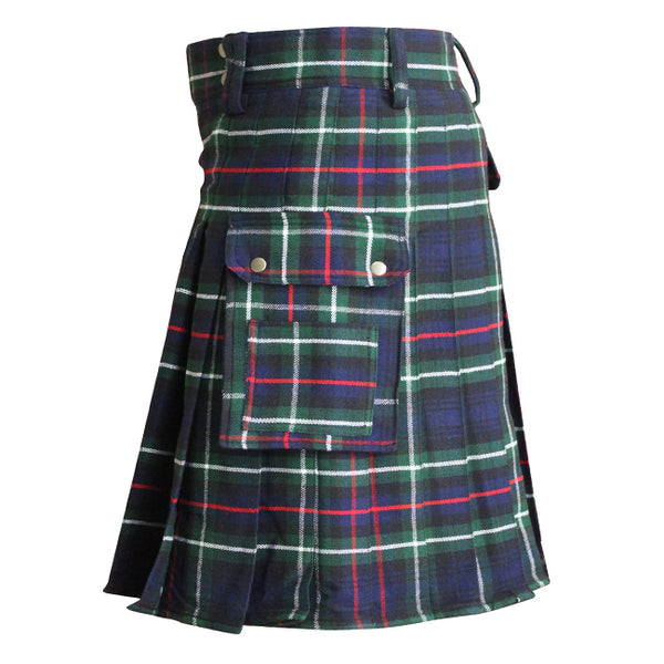 MacKenzie Tartan Contemporary Utility Kilt Heavy Weight 16oz With Buckle Strap