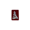 Bagpipe Badge Silver Bullion on Red