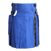Hybrid Kilt Royal Blue With Tartan