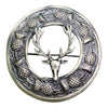 Scottish Plaid Brooch Antique Finish Stag Head