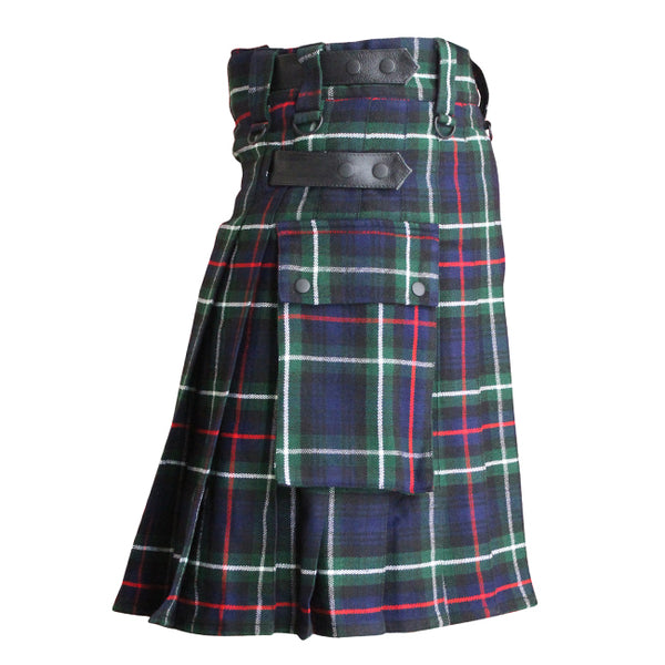 MacKenzie Tartan Contemporary Utility Kilt Heavy Weight 16oz With Leather Strap