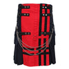 Red/Navy Deluxe Utility Fashion Kilt