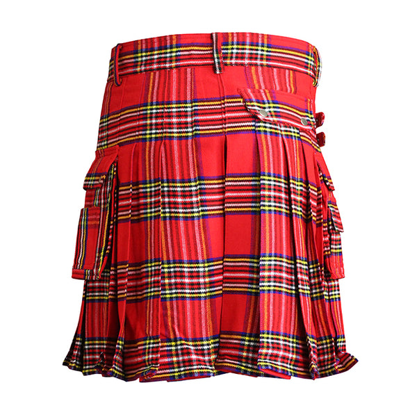 Royal Stewart Tartan Contemporary Utility Kilt Heavy Weight 16oz With Buckle Strap