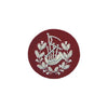 Pipe Major Badge Silver Bullion on Red