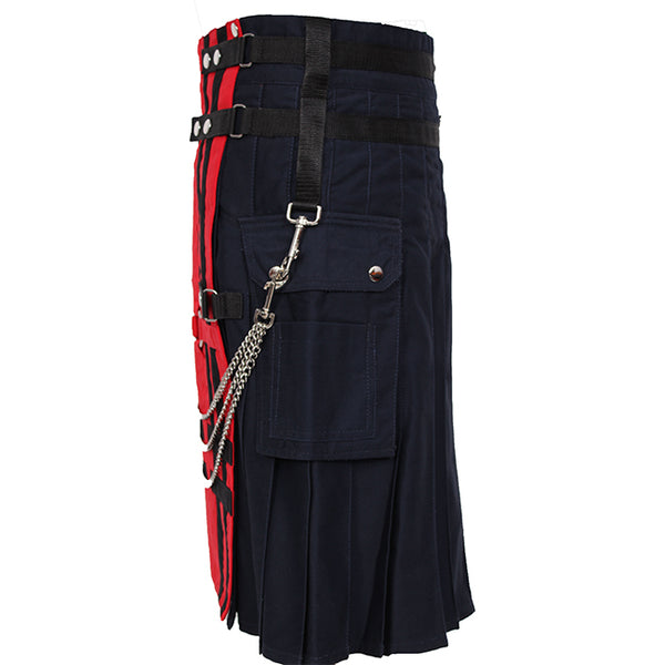 Red/Navy Deluxe Utility Fashion Kilt