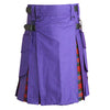 Hybrid Kilt Olive Purple With Tartan