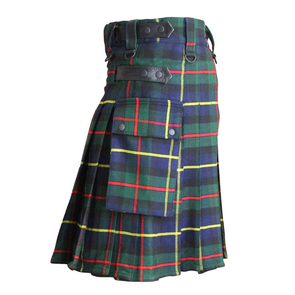 Macleod Of Lewis Tartan Contemporary Utility Kilt Heavy Weight 16oz With Leather Strap