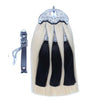 Original Long Horse Hair Sporran White Body with 3 Black Tassels with Chain Belt