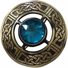 Celtic Design Brooch Antique Finish With Stone