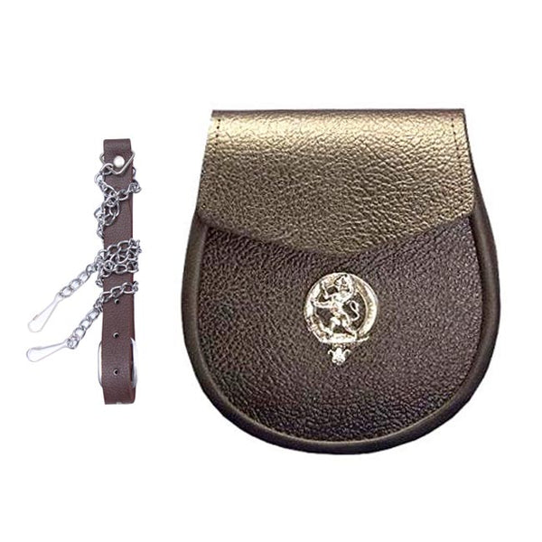 Leather Sporran With Lion Rampant Badge