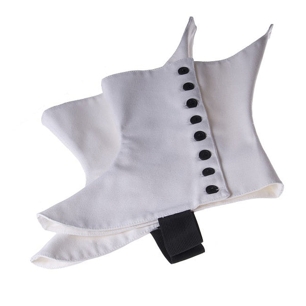 Pipe Band / Military Spats White With Black Buttons