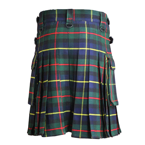 Macleod Of Lewis Tartan Contemporary Utility Kilt Heavy Weight 16oz With Leather Strap