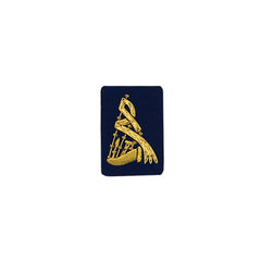 Bagpipe Badge Gold Bullion on Navy
