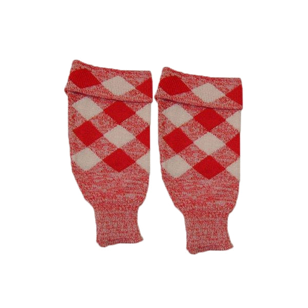 Red & White Hose Tops in 100% pure wool