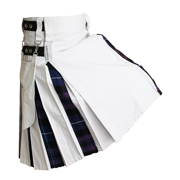 Hybrid Kilt White With Tartan