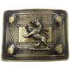 Men's Scottish Kilt Belt Buckle Celtic Design With Lion Rampant Badge