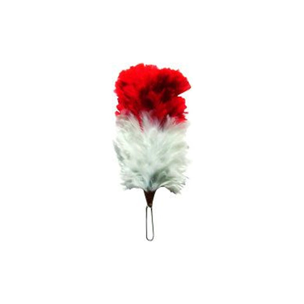 Red over White 5 Inch Feather Hackle
