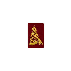 Bagpipe Badge Gold Bullion on Red