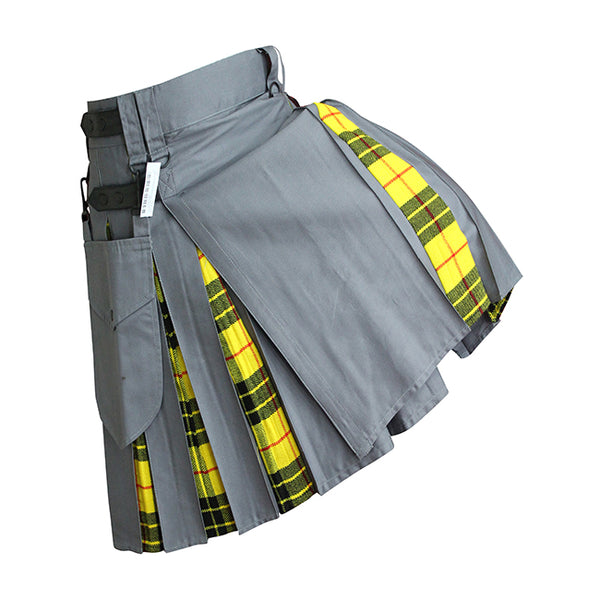 Hybrid Kilt Gray With Tartan