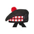 Black Balmoral Hat White/Red/Black Dicing