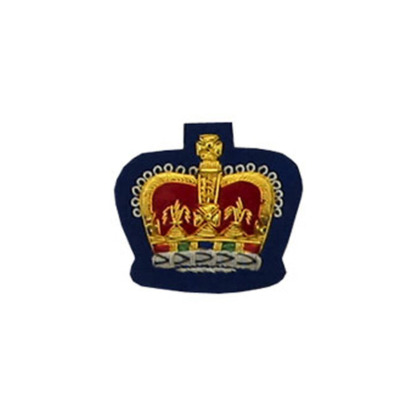 Queens Crown Badge Gold Bullion on Navy