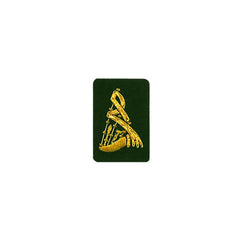 Bagpipe Badge Gold Bullion on Green