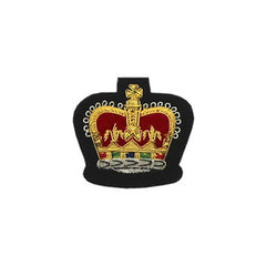 Queens Crown Badge Gold Bullion on Black