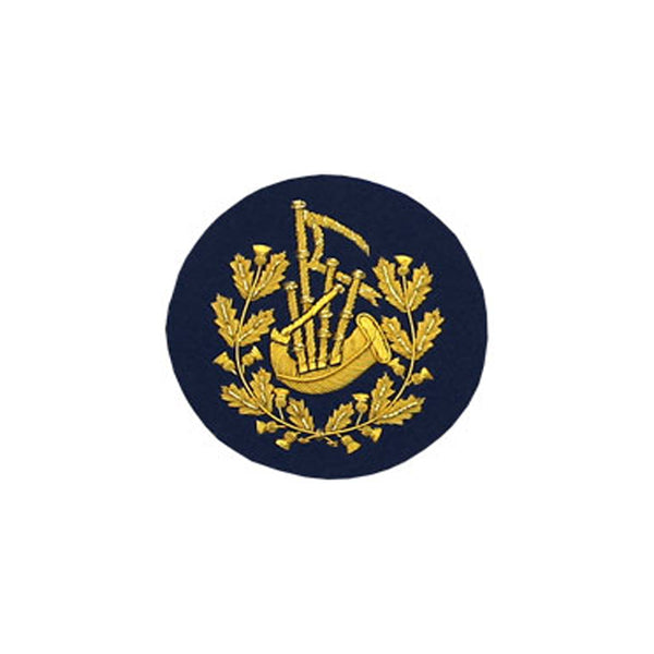 Pipe Major Badge Gold Bullion on Navy