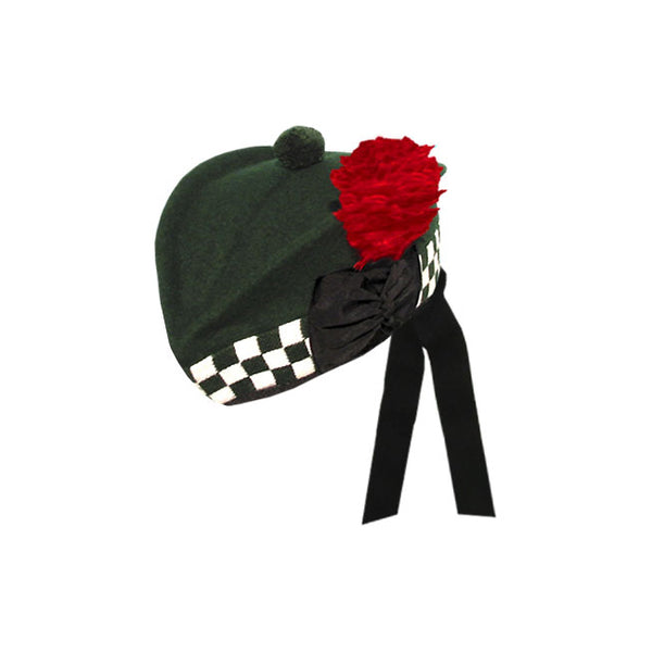 Green Glengarry Hat with White/Green Dicing