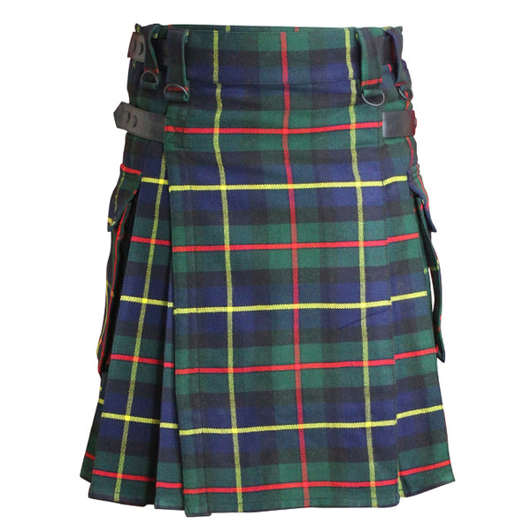 Macleod Of Lewis Tartan Contemporary Utility Kilt Heavy Weight 16oz With Leather Strap