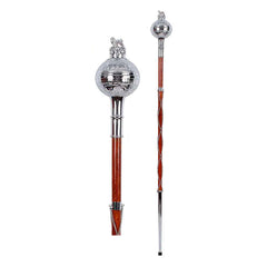 Drum Major Mace Embossed Chrome Ball Head Lion And Crown