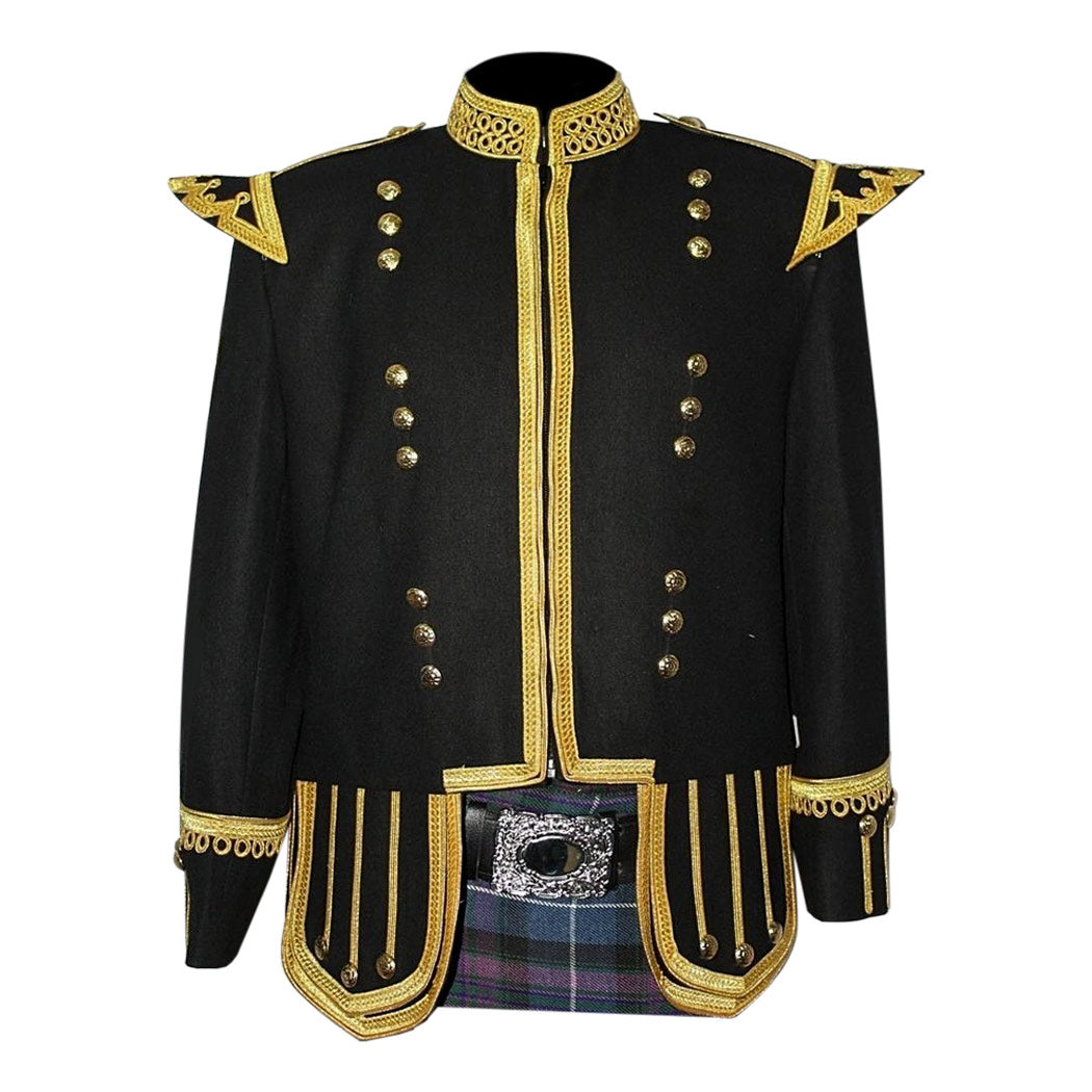 Red Pipe Band Tunic Doublet Uniform Jacket